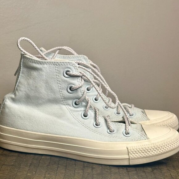 Converse Chuck Taylor All Star Hi Aqua Mist Blue High Top Sneakers Womens Size 5 - Picture 2 of 8